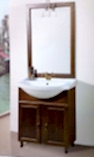 mobile eco 75 Mobile bagno mod. "Eco" completo di vasca integrale in ceramica, specchio e appliques.  Colori Noce o Cil69,00